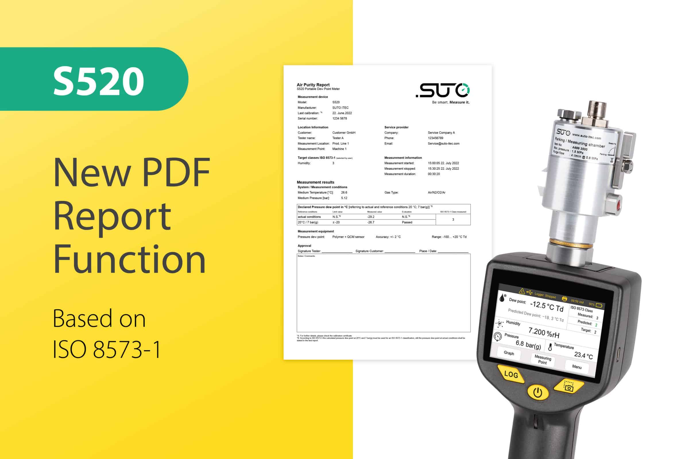 S520 升级-符合 ISO 8573-1 标准的新 PDF 报告功能