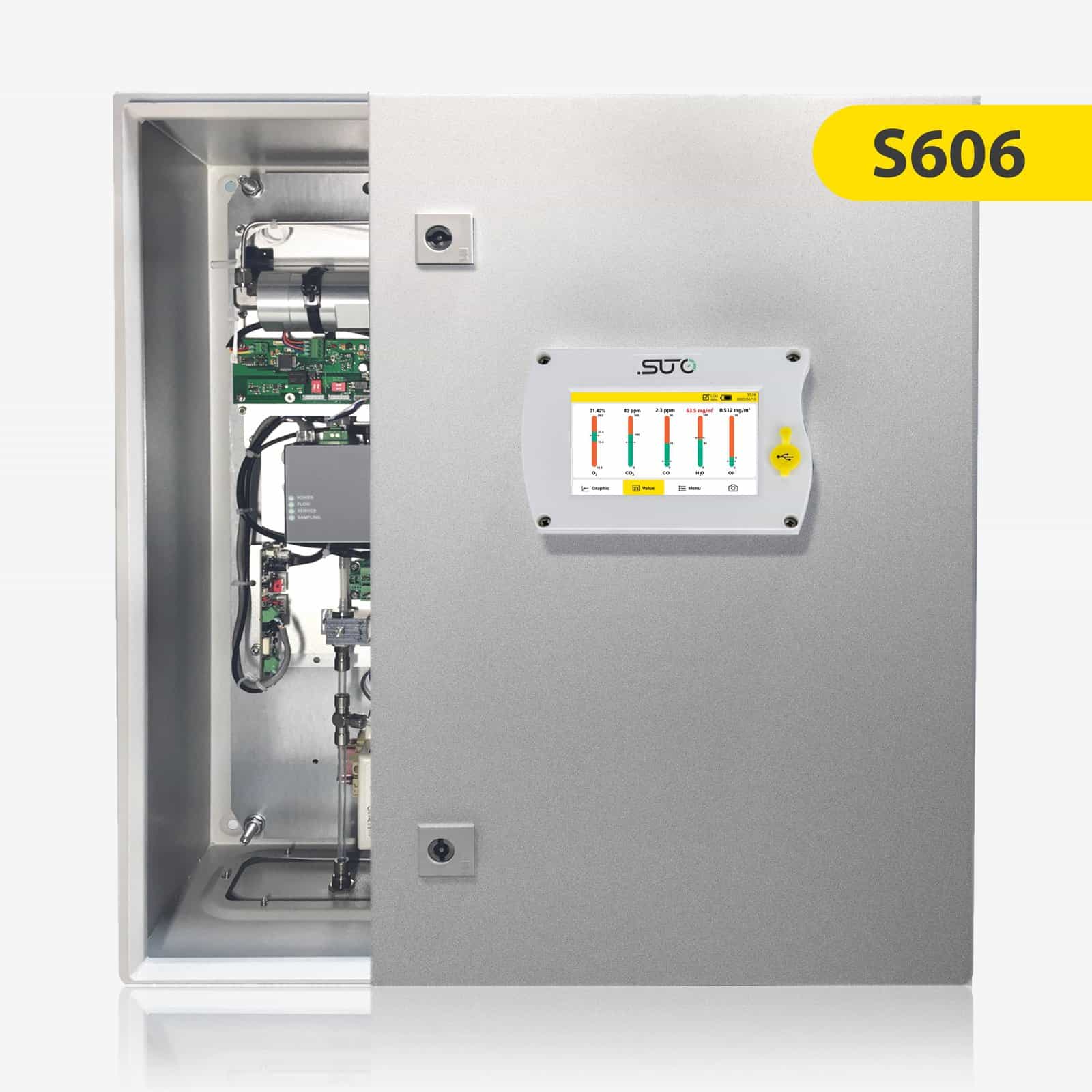 S606 固定式呼吸空气质量分析仪，24/7持续测量呼吸空气