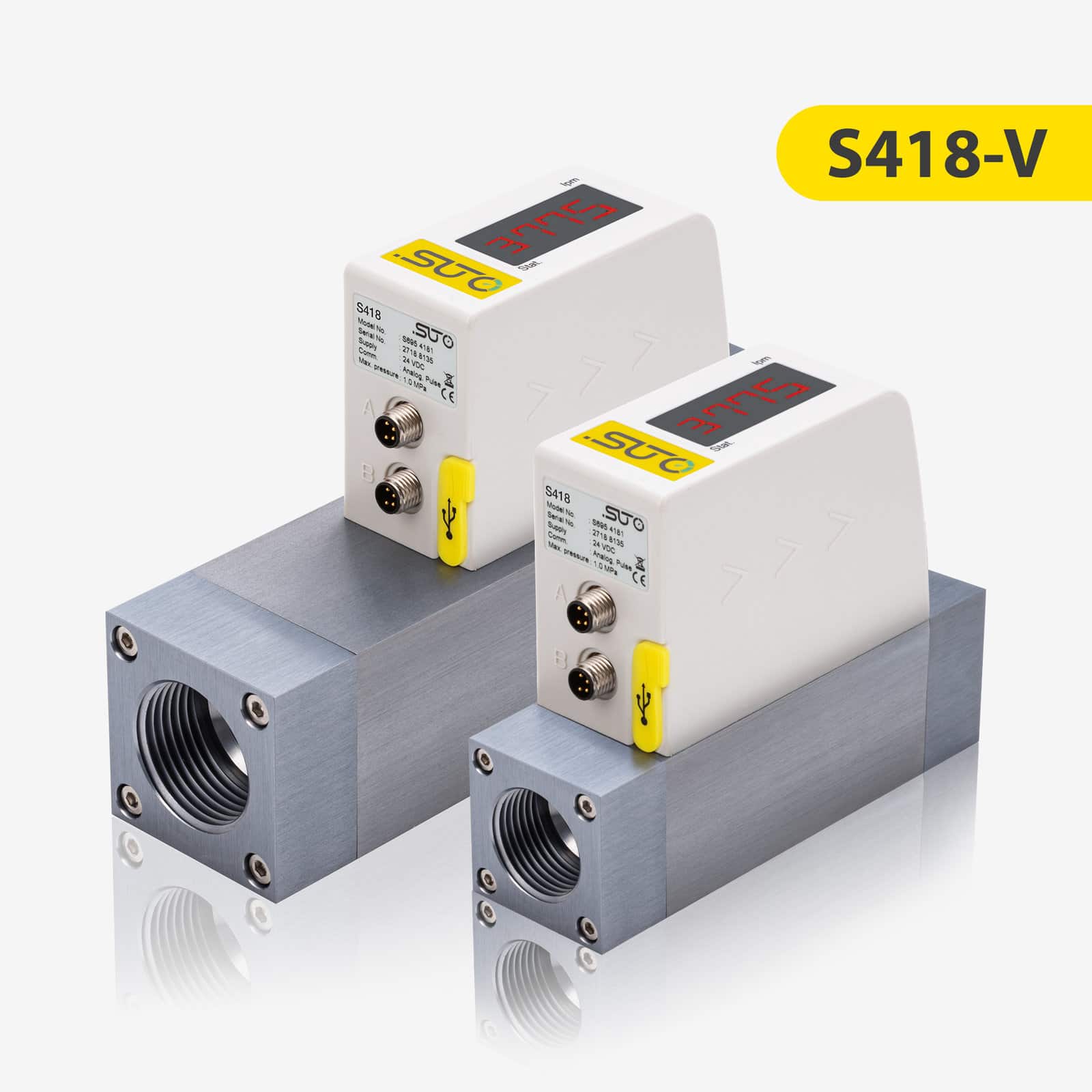 S418-V紧凑型真空流量计 (管道式) – 测量真空流量和压力